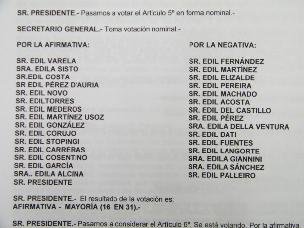 La votación del artículo que posibilita contrataciones.
